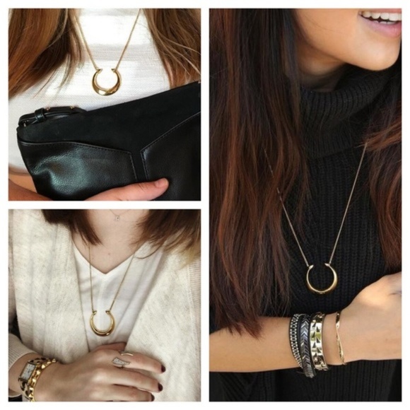 Stella & Dot | GOLD Double Horn Pendant Necklace - Picture 3 of 9